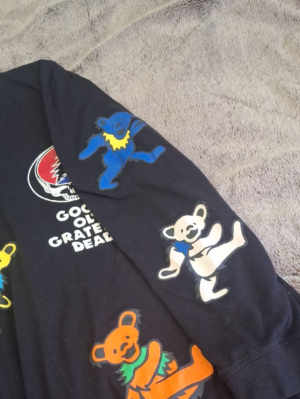 Grateful Dead Black Long Sleeve Tee with Dancing Bears - Picture 3 of 4